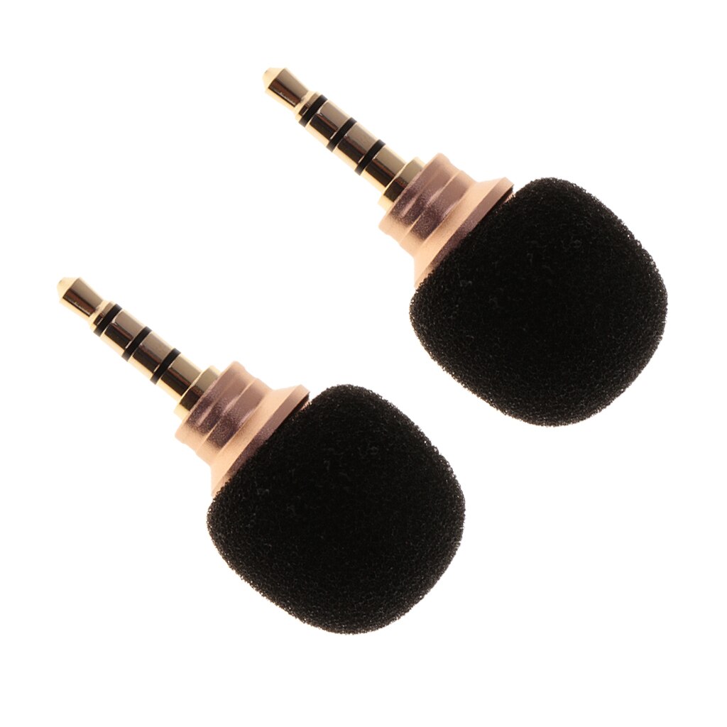 2pcs Portable 3.5mm Jack Mini Microphone Mic For Phone Laptop PC Recorder