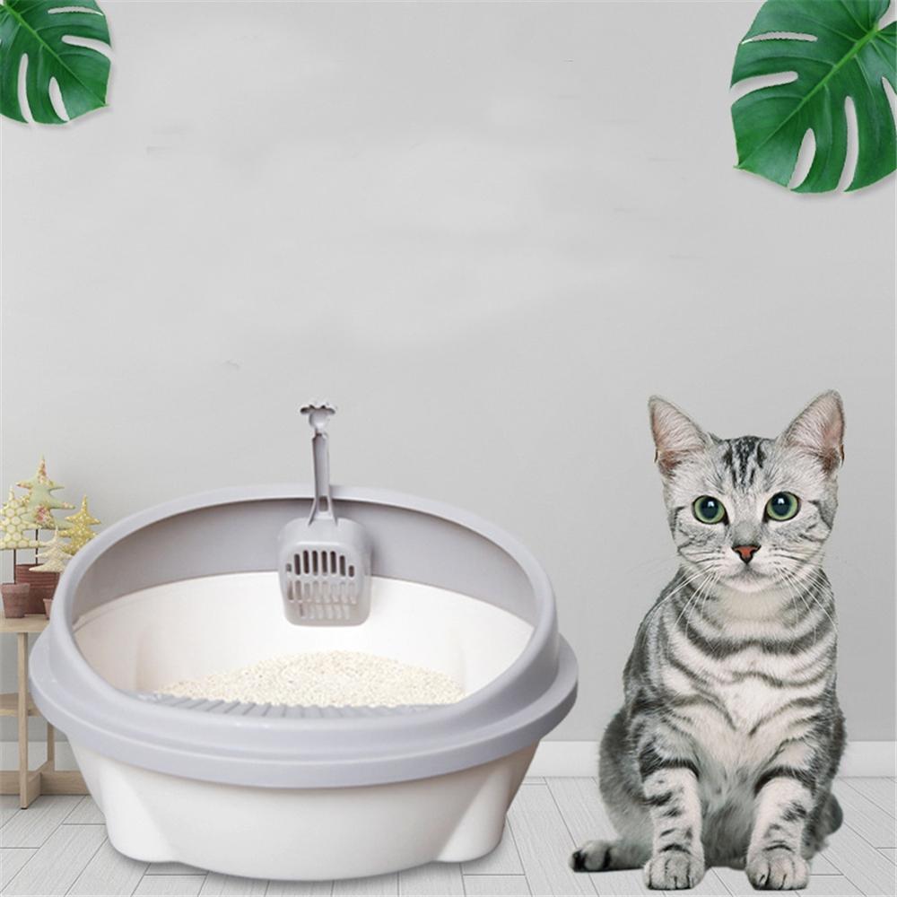 Cat Litter Box with Scoop Anti Splash Pet Toilet Clean Toilette Dog Bedpan Home Plastic Cats Sandbox Puppy Kitten Potty