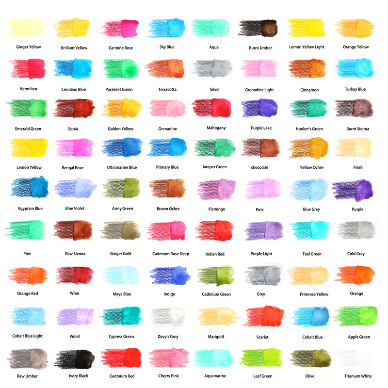 Lápices de colores acuarelables solubles en agua para pintar, lápices profesionales solubles en agua para artistas y estudiantes, suministros de arte, 72 colores