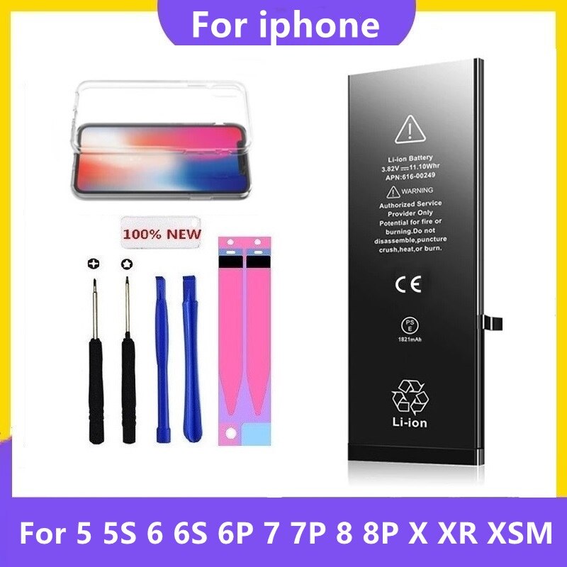 Batterie Für Apple iPhone 6 6S 7 8 Plus 5s 5 5c X SE XR XS MAX 6plus 7plus 8 plus 4s Ersatz Bateria Für iPhone6 iPhone7