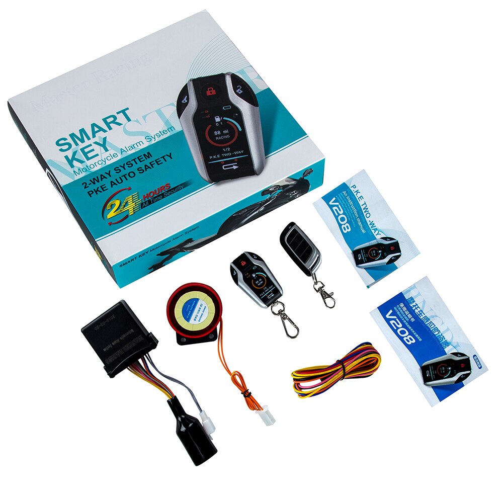 Motorcycle two way anti-theft device with induction remote control start flameout Motorcycle PEK 2 Way Alarm