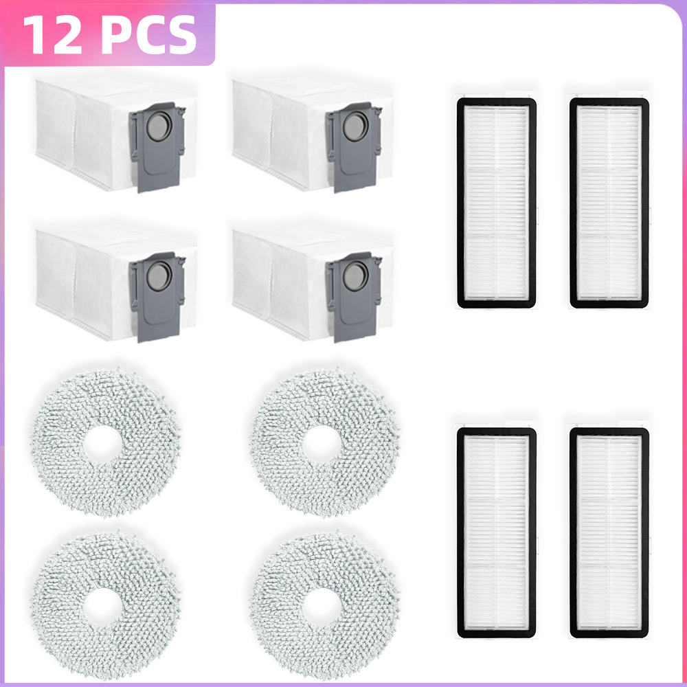 Fit For (Roborock Qrevo Curv / S5X / 5A1 / 5XC / 5AE / CurvC ) Vacuum Parts Main Roller Side Brush Filter Mop Cloth Dust Bag: MULTI