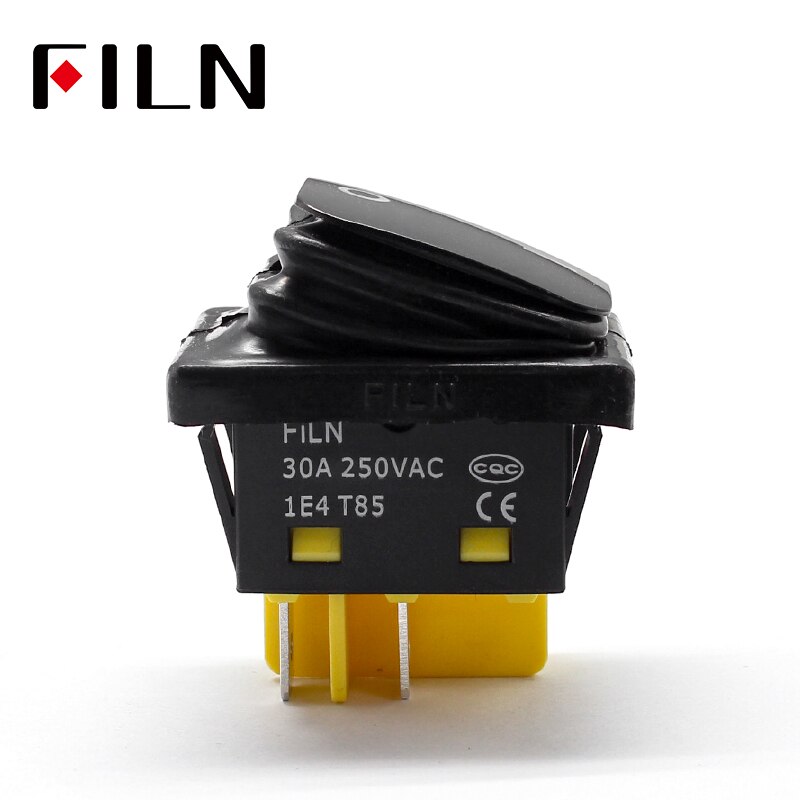 on off 30A/250V heavy duty 4 pin DPST IP67 Sealed Waterproof t85 Auto Boat Marine Rocker Switch Black no LED