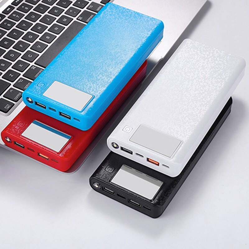 8X18650 Portable QC3.0 18W batterie batterie externe boîtier boîtier LCD affichage Type C USB QC3.0 Port rapide chargeur boîte coque