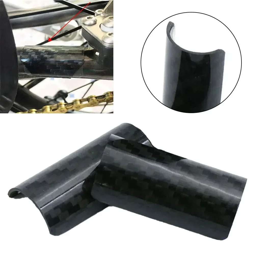 Carbon Fiber Bike Frame Guard Pad, Cadeia Stay Guard, Bicicleta dobrável traseira, Brompton ciclismo peças, 2pcs