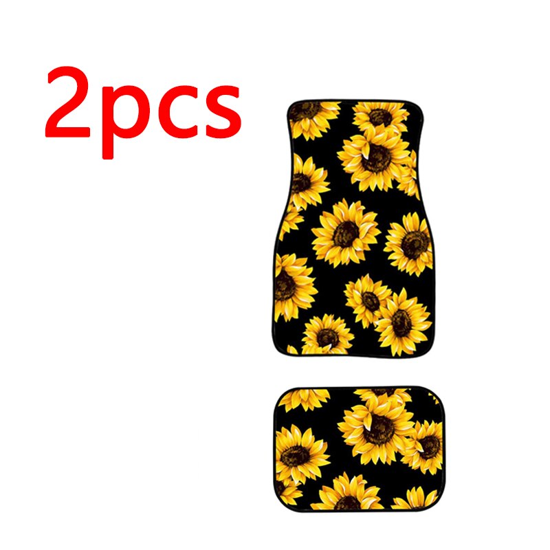 Juego de 4 Uds. De alfombrillas blandas para coche, alfombrillas para el suelo con estampado 3D en amarillo y negro, accesorios para el coche: 2Foot Mats Sets