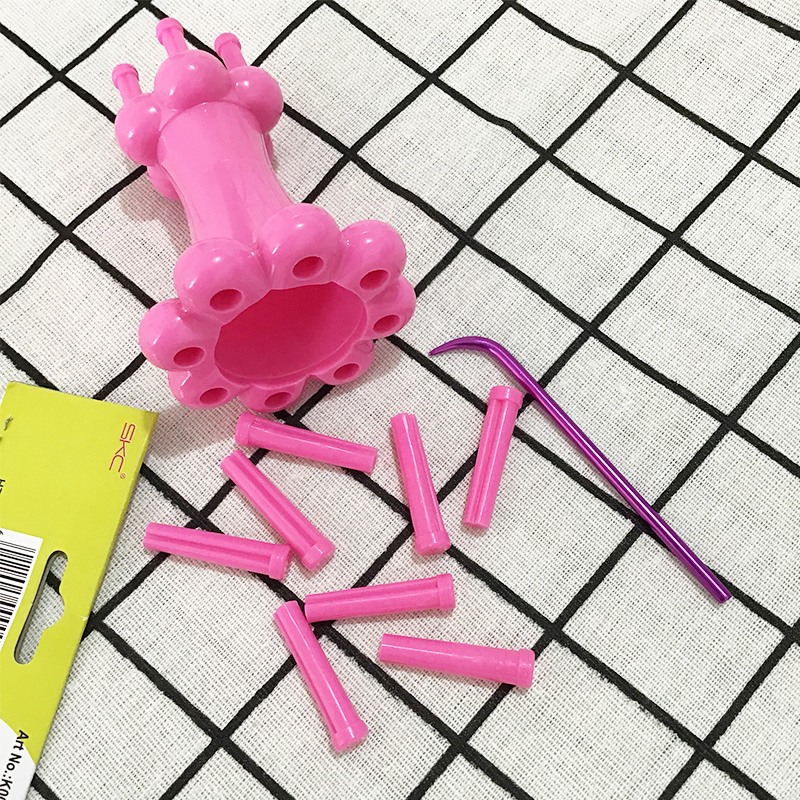 Dobbelthodet fransk garn tilfeldig farge plaststrikker strikkedukke håndverksspole vevstol med heklenål strikker vevstol maker