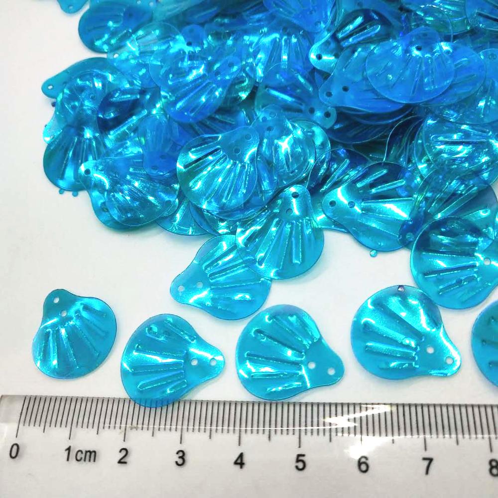 400 stuks 18mm grote schelp pailletten losse vlokken voor knutselen naaien diy patch accessoires transparant blauw ab