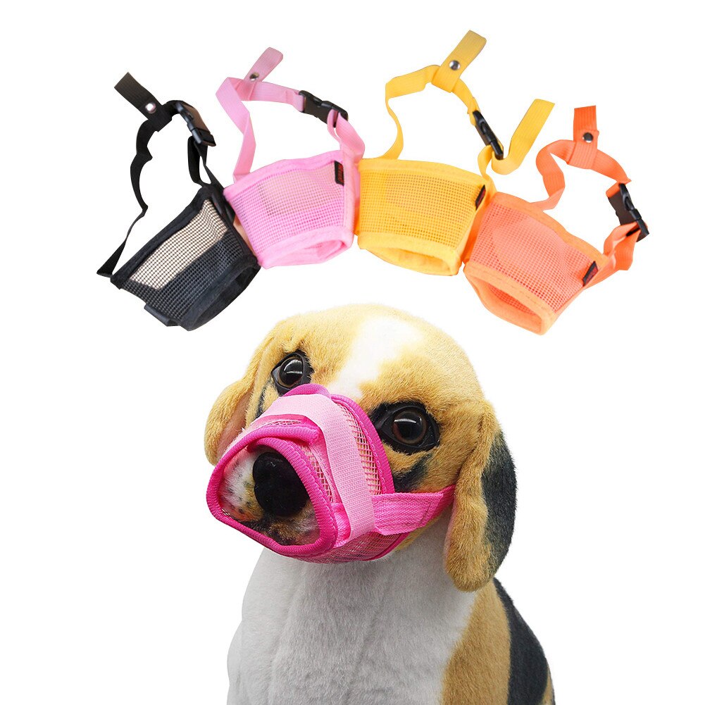 Verstelbare masker voor honden met blafbeet, gaasmond, snuit, verzorging, anti-kauwmasker voor kleine en grote honden