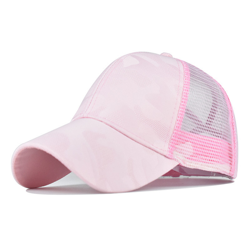 Baseball Caps Men Women Snapback Hip Hop Hat Summer Breathable Mesh Sun Gorras Unisex Streetwear Bone Leisure Simple: Pink