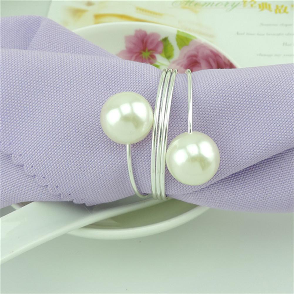 12PCS Parel Servetring Servet Gesp Creat Persoonlijkheid Metalen Servet Ring Partij Decoratie Benodigdheden Voor Thuis Keuken