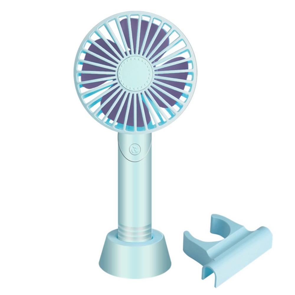 Mini Bureau Ventilator Draagbare Mini Ventilator Usb Ventilador Fan Li-Ion Batterij Oplaadbare Multifunctionele Ventilator 3 Gear Voor Home Office: blue USBxholder