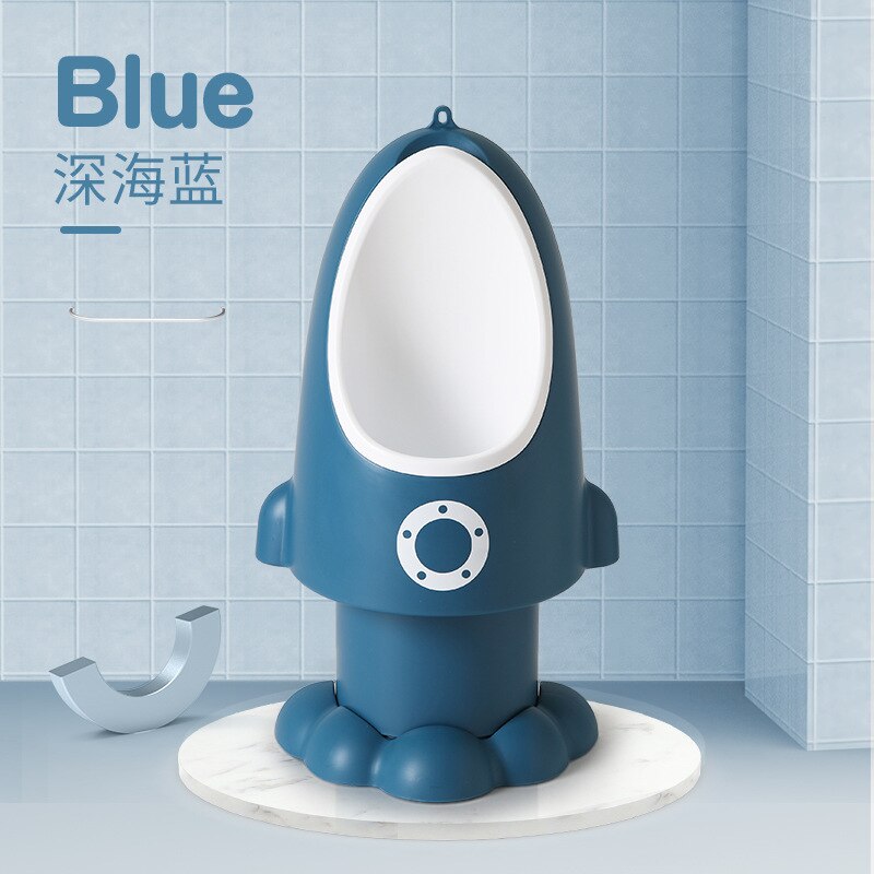 freundlicher Urinal freundlicher Wc Art Stehend Urinal Zauberstab-Wc für Jungen Tragbare Toilette Ausbildung Teilt Töpfchen: Rakete-Blau