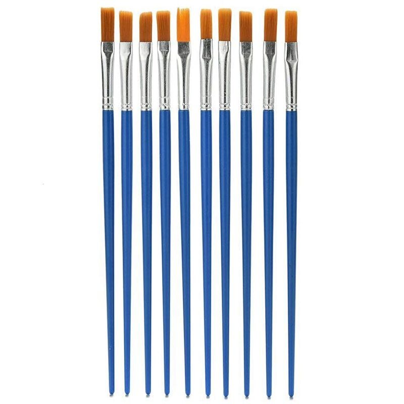 10-Piece Nylon Hair Paint Brush Set Artist Paint Brushes Art Painting Supplies for Watercolor Oil Acrylic Paintin