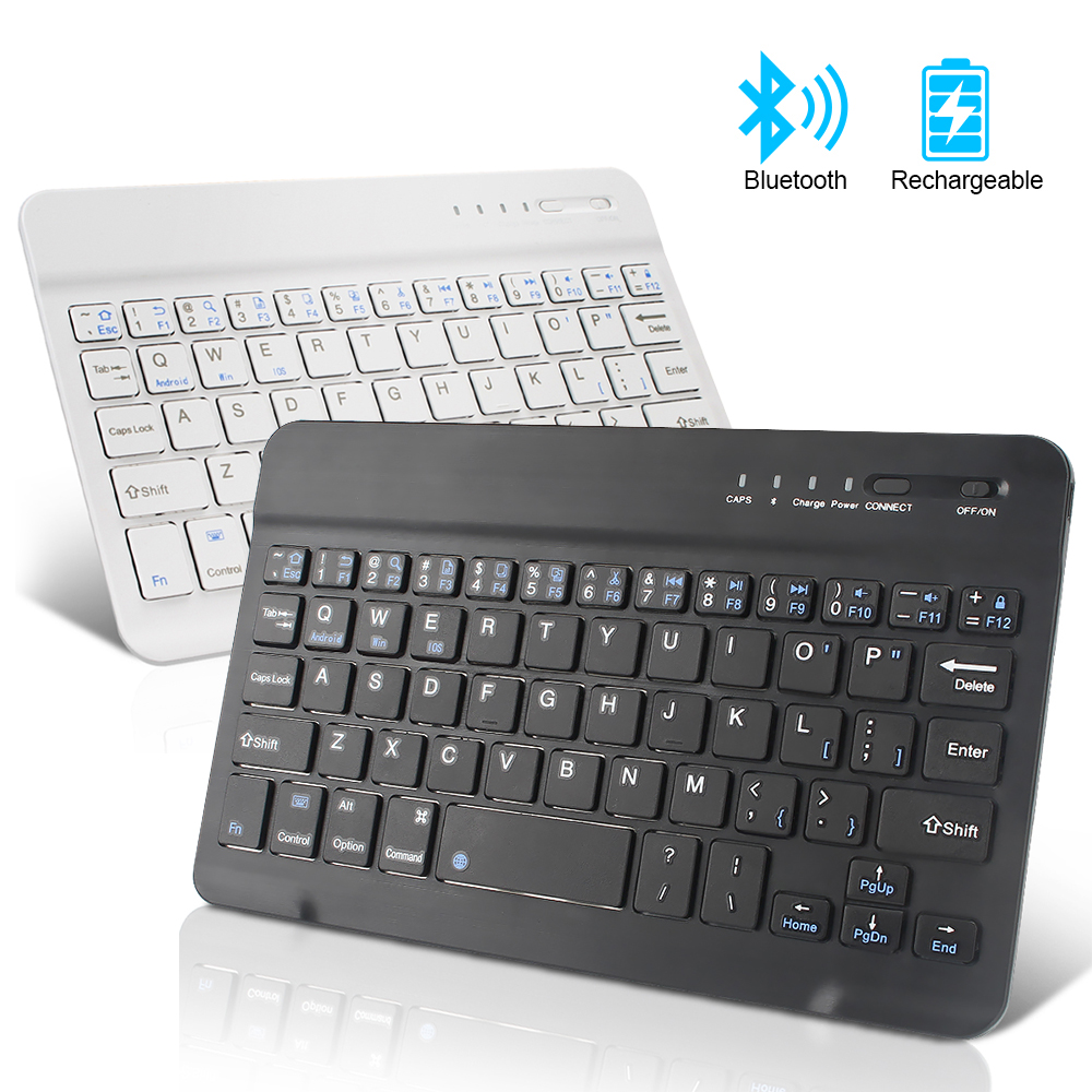 Bluetooth Keyboard Mini Wireless Keyboard Compatible with IOS Windows Rechargeable Keyboard for Mac ipad Phone Tablet Android