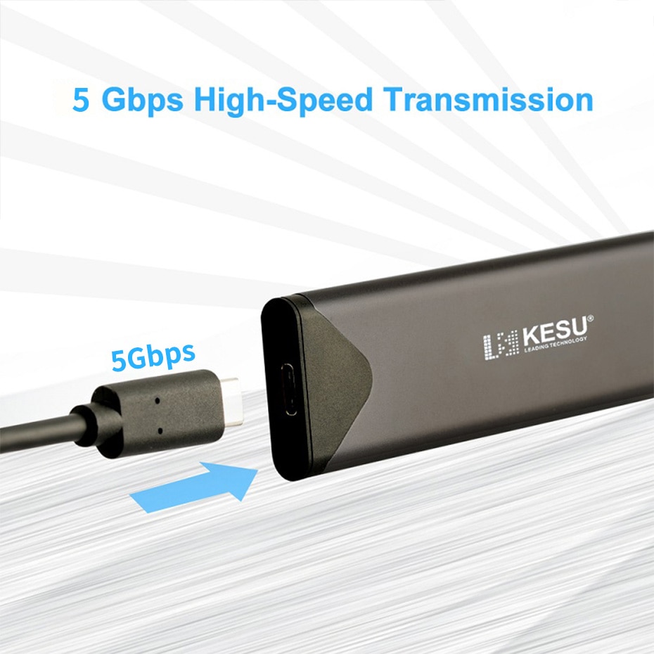 Kesu m .2 ssd cover adapter, usb 3.1 gen 1 (5 gbps)ngff b-key & m + b nøgler harddisk caddy eksternt kabinet til 2242 2260 2280