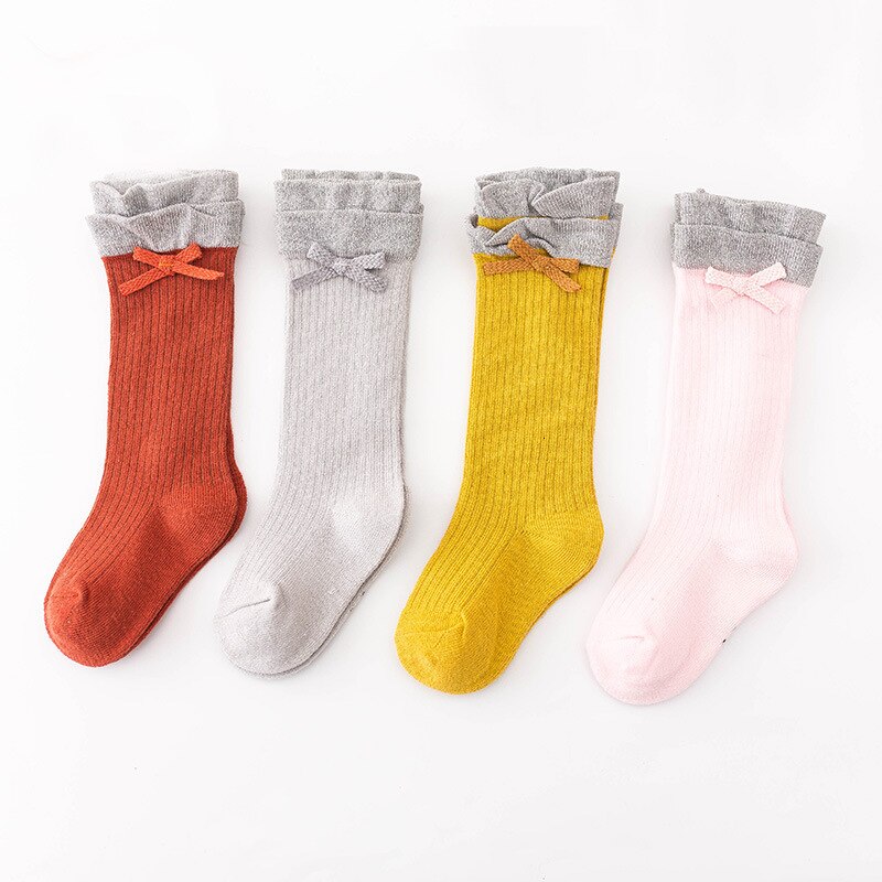 Xia Nvtong Student Socks In Canister Baby Lace Bow Cotton Children Socks 0-5 Year