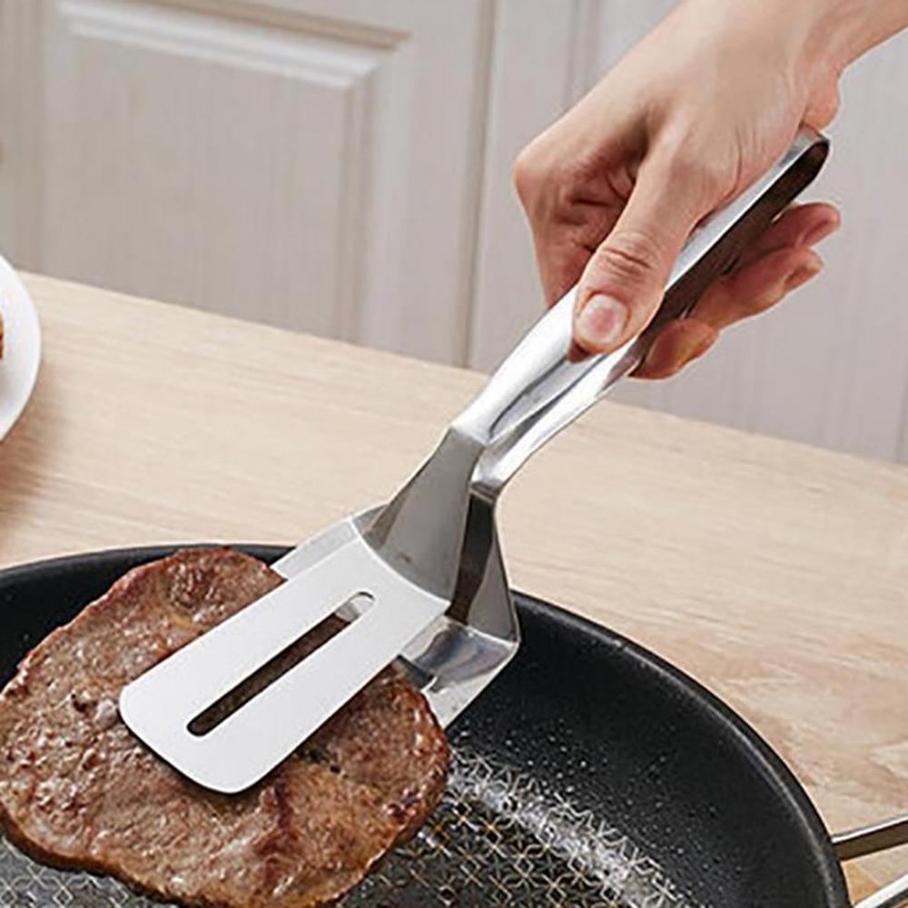 1 pieza fácil de limpiar y resistente a la corrosión de acero inoxidable buffet filete pala frita comida clip herramienta de barbacoa #4M30