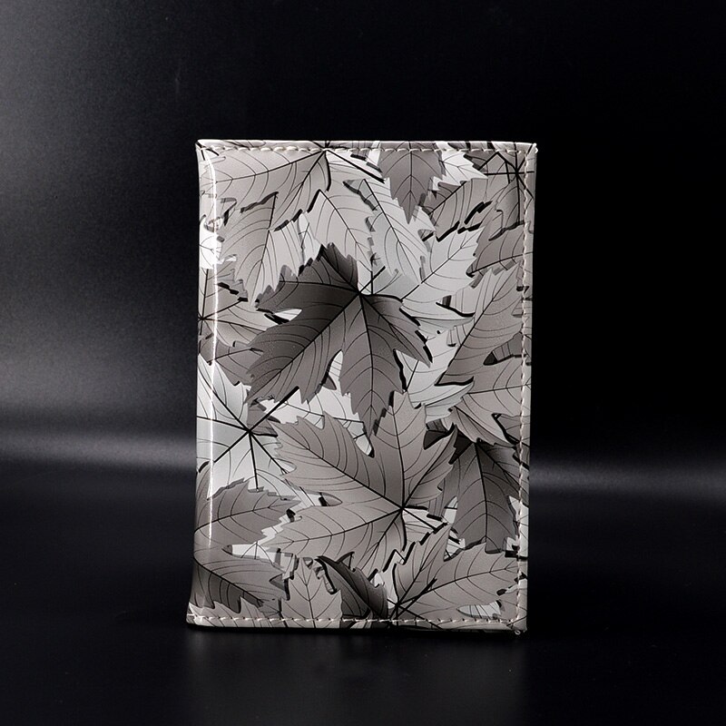 Söt lönnlöv kvinnor passfodral resor pu läderfodral för pass reseplånbok pasportskydd passportfodralhållare