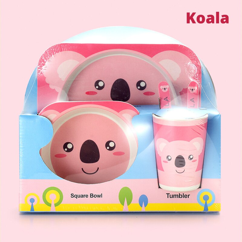 Kinderen Servies Babyvoeding Kom Kids Leuke Cartoon Jaar Kom Set Natuurlijke Bamboe Servies Milieu: B