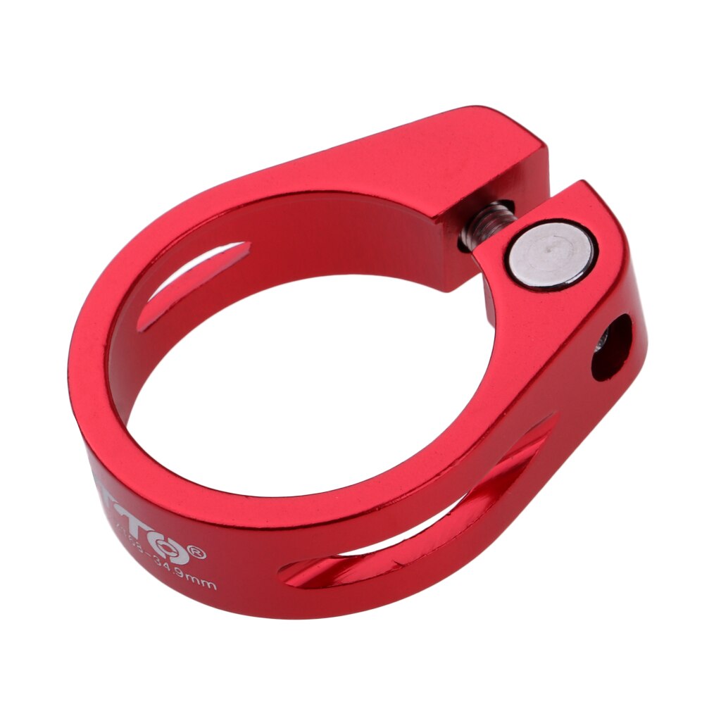 Bike Seat Post Clamps Ultralight Lock Bicycle Seatposts Clip: Red 34.9mm