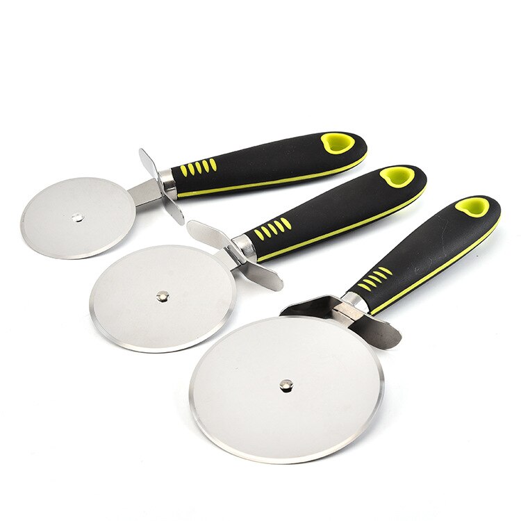 3 Size Pizza Cutter Knives Non-stick Single wheel Pizza Cutting Knife With Holder Stainless Steel Pizza Tool Kitchen