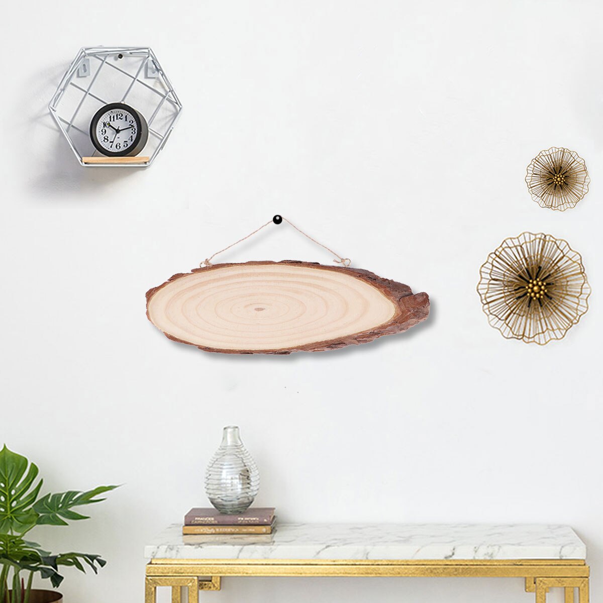 22X7Cm Ovale Blank Houten Disc Boom Log Slice Plaques Met 2 Haken En Touw Voor Diy Decoratie ambachten Projecten