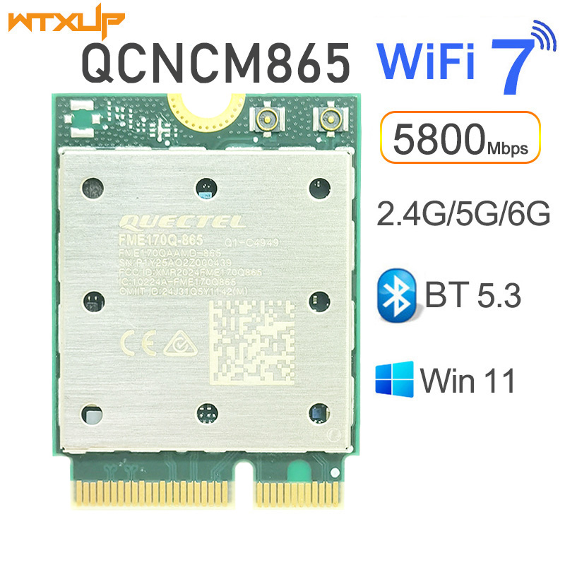QCNCM865 WLAN 7 Netzwerkkarte 802.11AX AC WI-FI 7 Tri Band Bluetooth 5.3 Bis zu 5,8 Gbit/s mit 4K QAM für Win 11