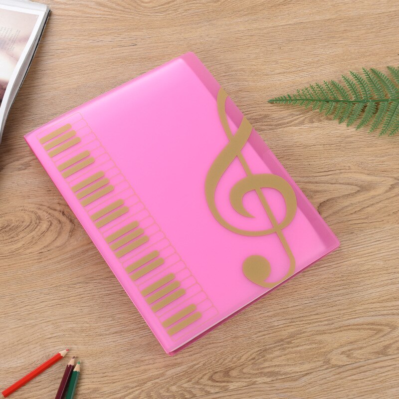 A4 SIZE Music Sheet File Paper Documents Storage Folder Holder Plastic 40 Pockets: PINK