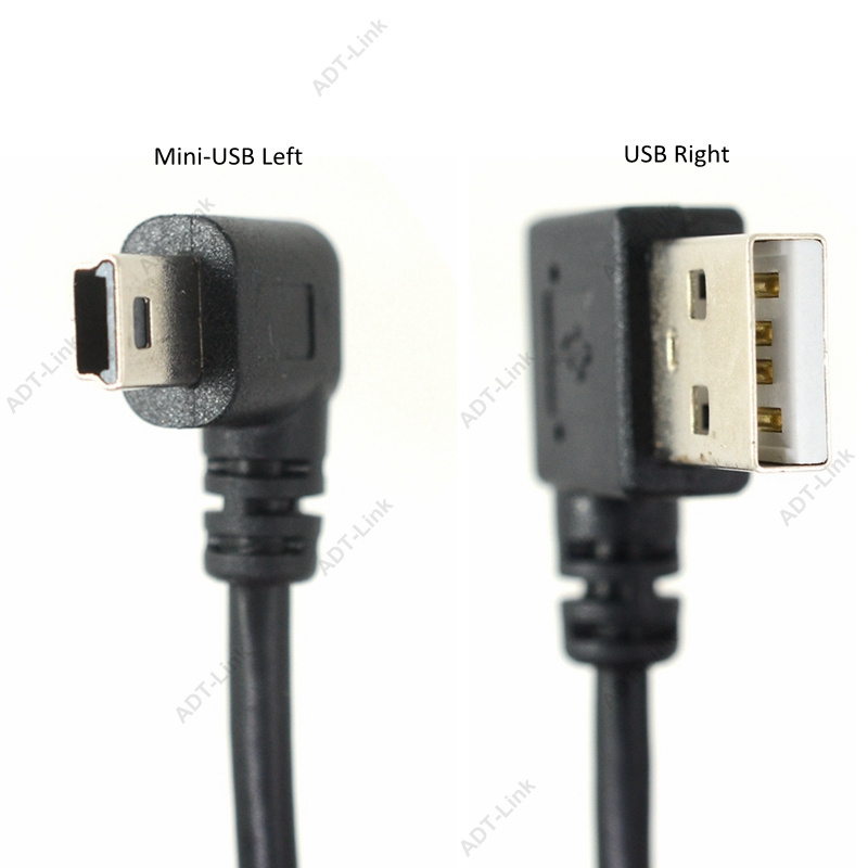mini kabel robić transmisji danych USB 10 cali 90 stopni USB kątowy niklowany krótki USB 2.0-A-mężczyzna-4Szpilka robić kąta prostego mini-B-5Szpilka 25cm: 3