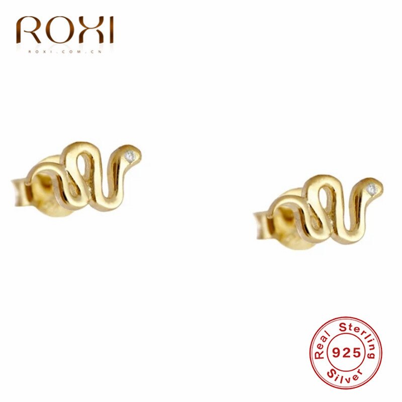 Roxi kvinders punk stil dyr slange øreringe personlighed hængelås lås øreringe 925 sterling sølv slangeagtig øreringe
