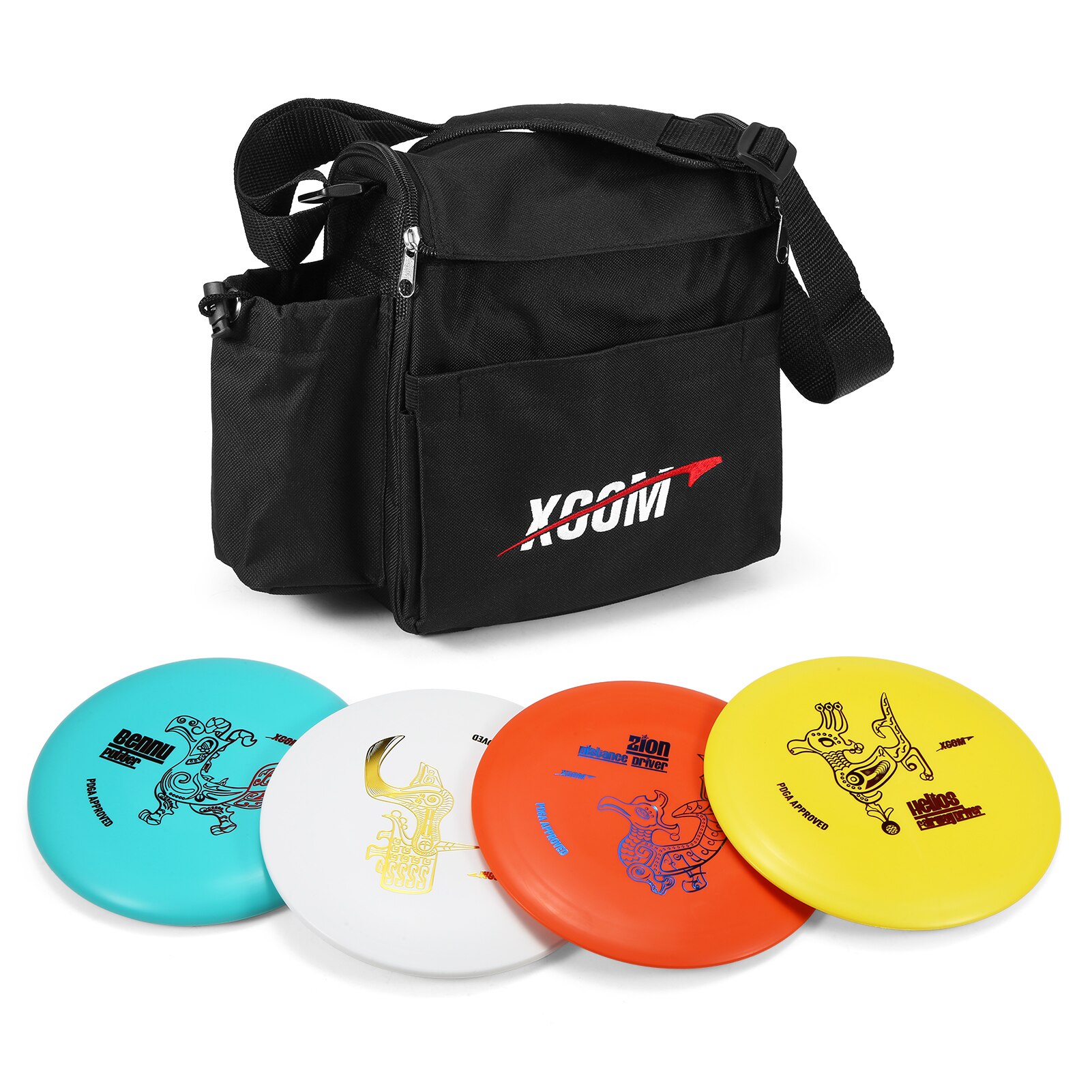 XCOM Disc Golf Pro Set Golf Bag Pouch Distance Driver Fairway Driver Mid-Range Putter Disc for kids Adults Golf Accessories: 4PCS Disc and1 Bag