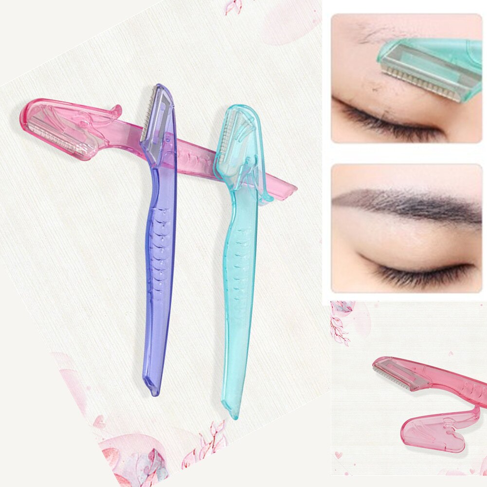 1pc havfrue øyenbryn barberhøvel ansiktshårfjerner øyenbrynstrimmer skarp sminkekniv blad forming av øyenbryn hårfjernerverktøy