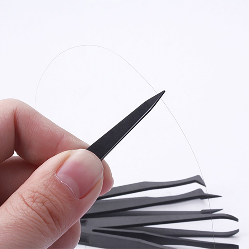 Anti-static Carbon fiber Electronic Tweezers Kit ESD Plastic Forceps PCB Repair Industrial Tweezers Hand Tool Set Operated Tools