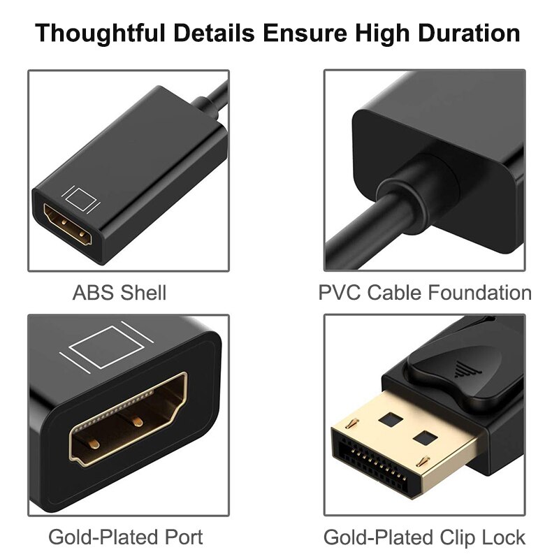 Dp till hdmi kabel 4k hane till hona pc displayport till hdmi mini projektor tv projektor monitor tv 1.4 för hp laptop