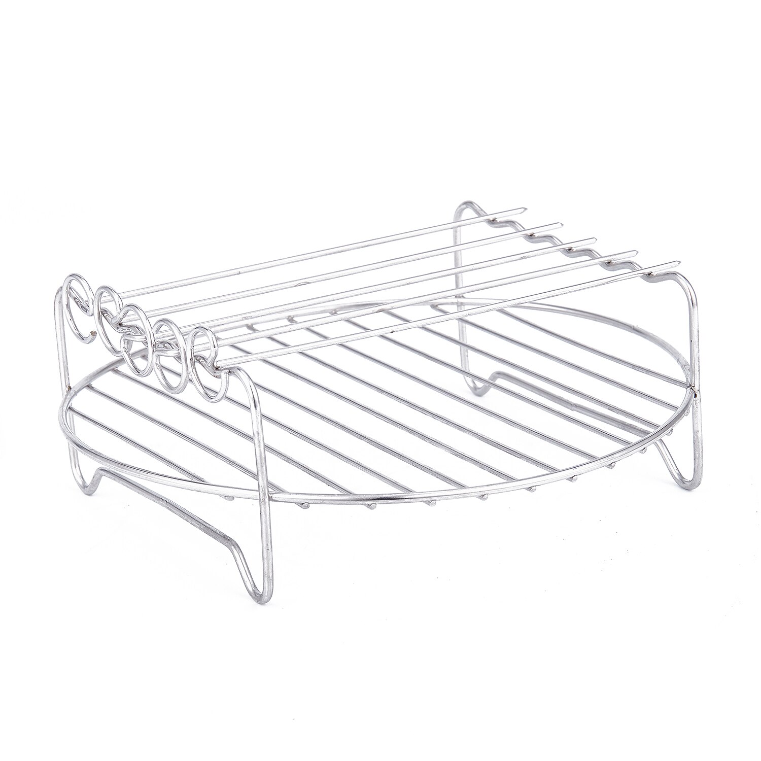 Double Layer Rack Accessory with 5 Skewers, for Airfryers