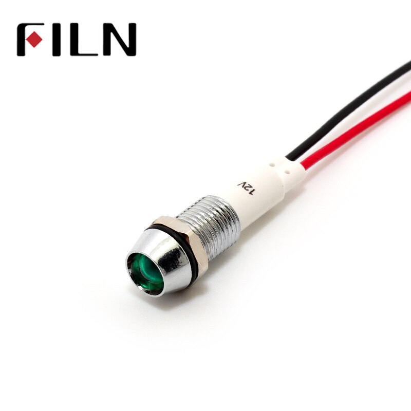 10mm Red Yellow Blue Green LED Metal Indicator Light Waterproof IP67 Signal Lamp 3V 5V 6V 9V 12V 24V 110V 220V White Pilot Seal