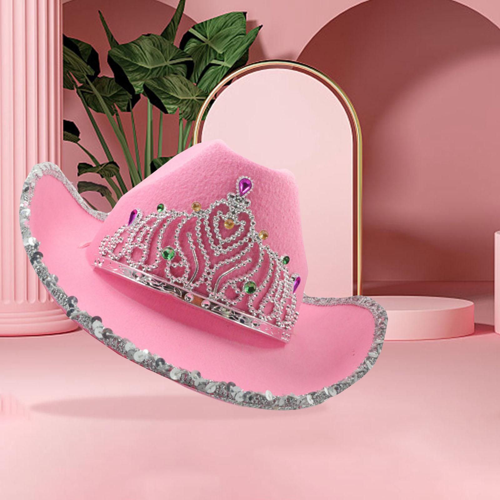 Cowboy Cowgirl Hat with Crown Wide Brim Feather Halloween Theme for Party Accessory Cosplay