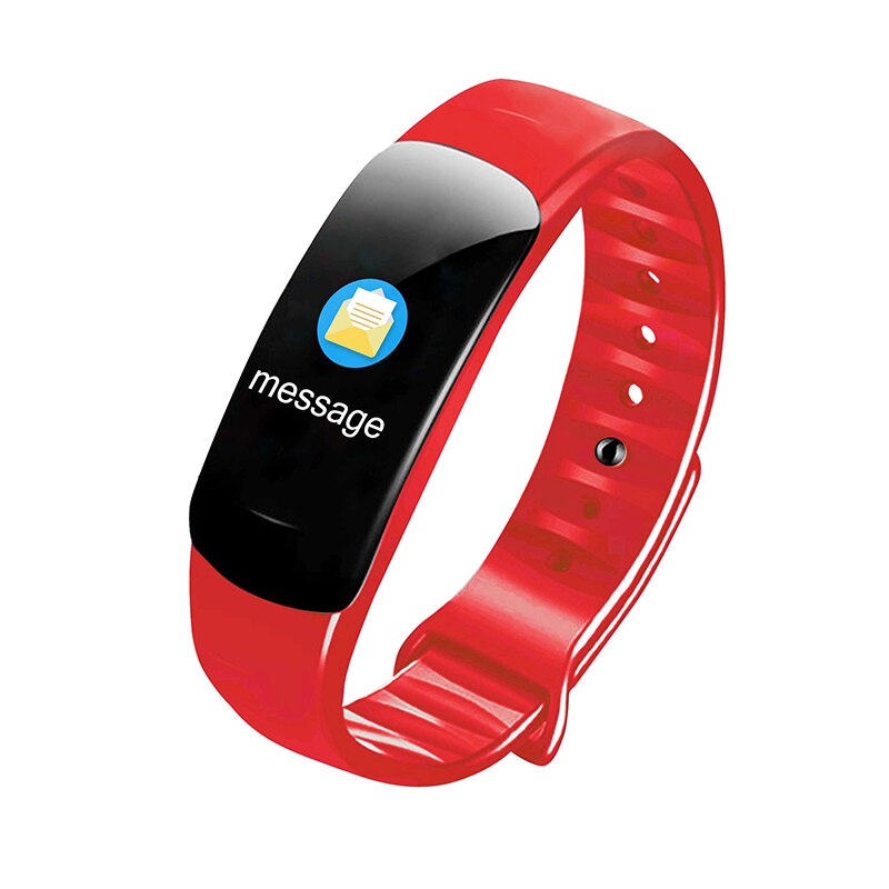 Bingofit smart band armbånd mænd kvinder elektronik til android ios børn smartwatch vandtæt pulsmåler fitness tracker: Rød