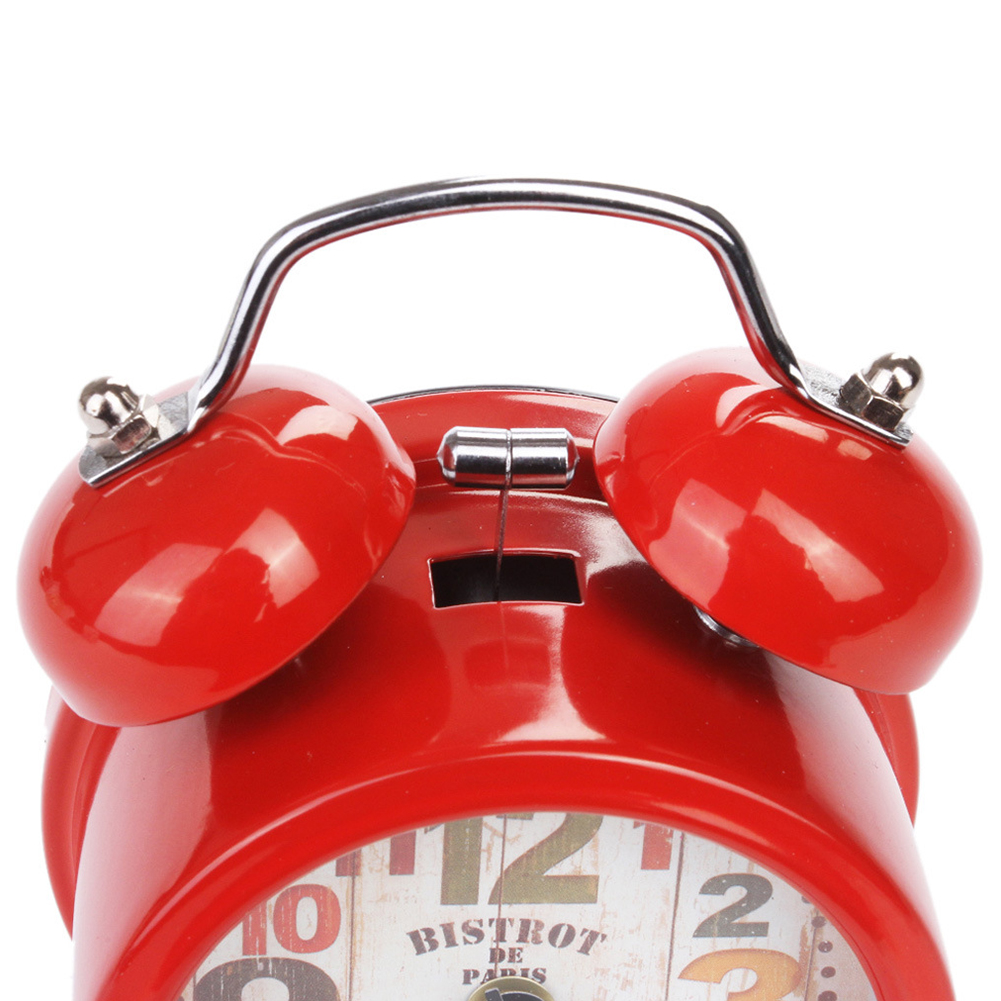Mini husstand vintage retro alarmur rundt nummer dobbelt klokke højt skrivebord bord alarm ur kontor natlys hjem indretning