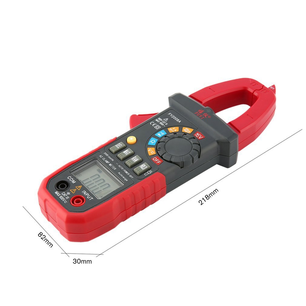 FY2008A Handheld Digital Clamp Meter Multimeter AC/DC Volt Ohm Temp Current Voltage NCV Tester Resistance Ammeter Multitester