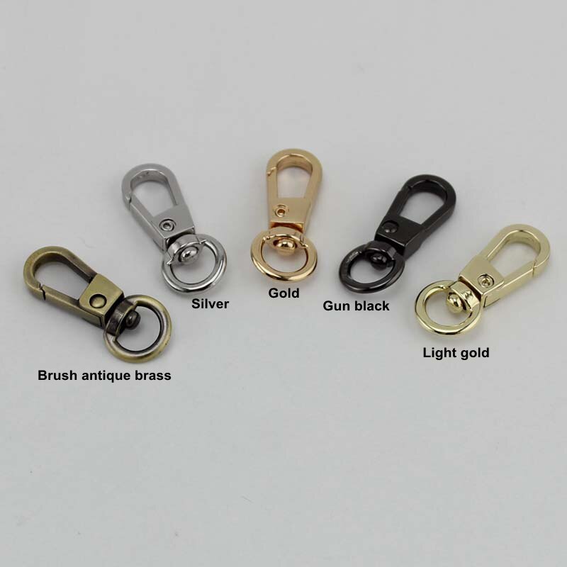 200pcs 50pcs 8 millimetri di alta fine oro tono argento trigger snap hook chiusura clip in metallo girevole guinzaglio del cane hardware 5 colori