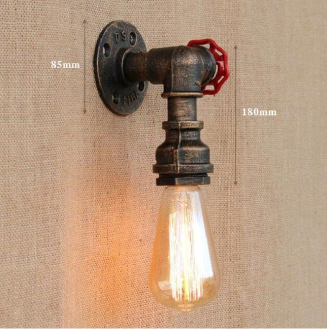 retro Industrie Zauberstab Lampe Jahrgang eisen rost Wasser rohr Lampen E27 Dachgeschoss Licht Überzogene Innen Beleuchtung Hause schlafzimmer Restaurant Deko: H