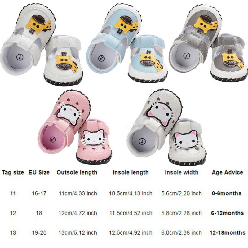 Emmababy Mode 0-18M Baby Schoenen Cartoon Soft Leather Baby Jongens Meisjes Peuter Lopen Kinderwagen Schoenen Met antislip Lederen Zool
