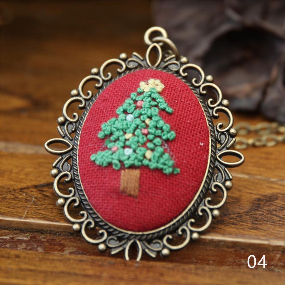 Diy målning kors broderi handarbete nybörjare söm kit kit halsband band blomma broderi handarbete med kedja: 04