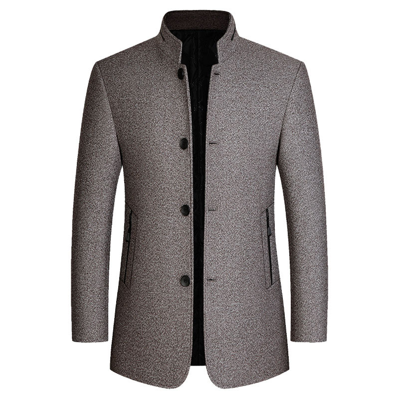 Mens Woolen Jackets Men&#39;s Autumn Winter Wool Blends Jacket Coat Men Casual Stand Collar Warm Outerwear Jackts Male Clothes 4XL: Brown / 4XL