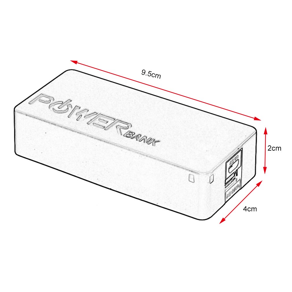 6 farben 5V USB DIY Energie Bank fallen Tragbare Externe Batterie Lagerung Kasten Energie Bank fallen Für Handys für 5600mAh (KEINE Batterie)