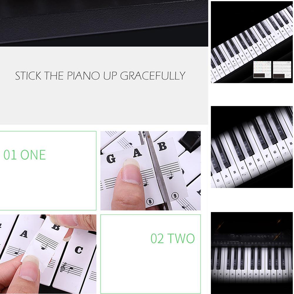 Transparent detachable music decal notes piano keyboard stickers 54/61 or 88-key electronic piano piano spectrum sticker symbol