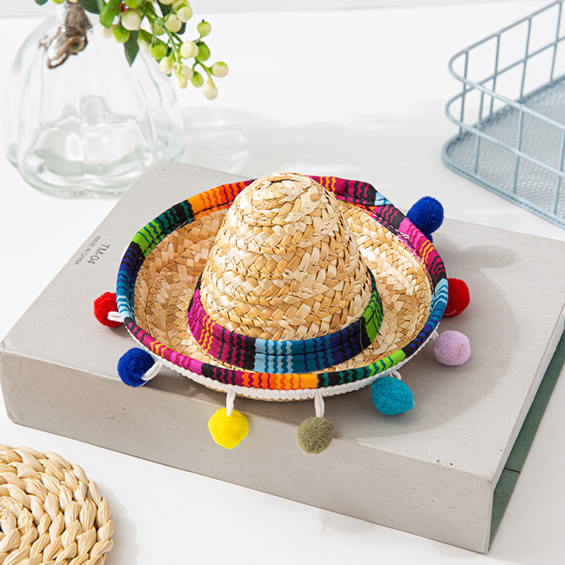 Chapéu de festa mexicano de aba larga colorido verão sombrero festa chapéu de sol engraçado chapéus de palha de halloween para homens acessórios femininos