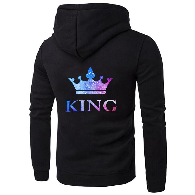Sudadera para parejas King Queen ropa con estampado de corona para parejas sudadera de verano Casual Camisetas cuello redondo para parejas: King / M